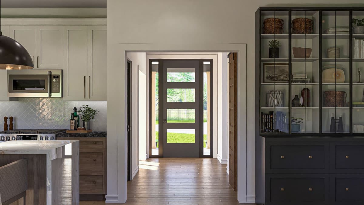 Plan 623476DJ: 4-Bed Transitional House Plan with Flex Room - 2609 Sq Ft - Image #7 - Farmhouse, Transitional