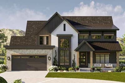 4-Bed Transitional House Plan with Flex Room - 2609 Sq Ft