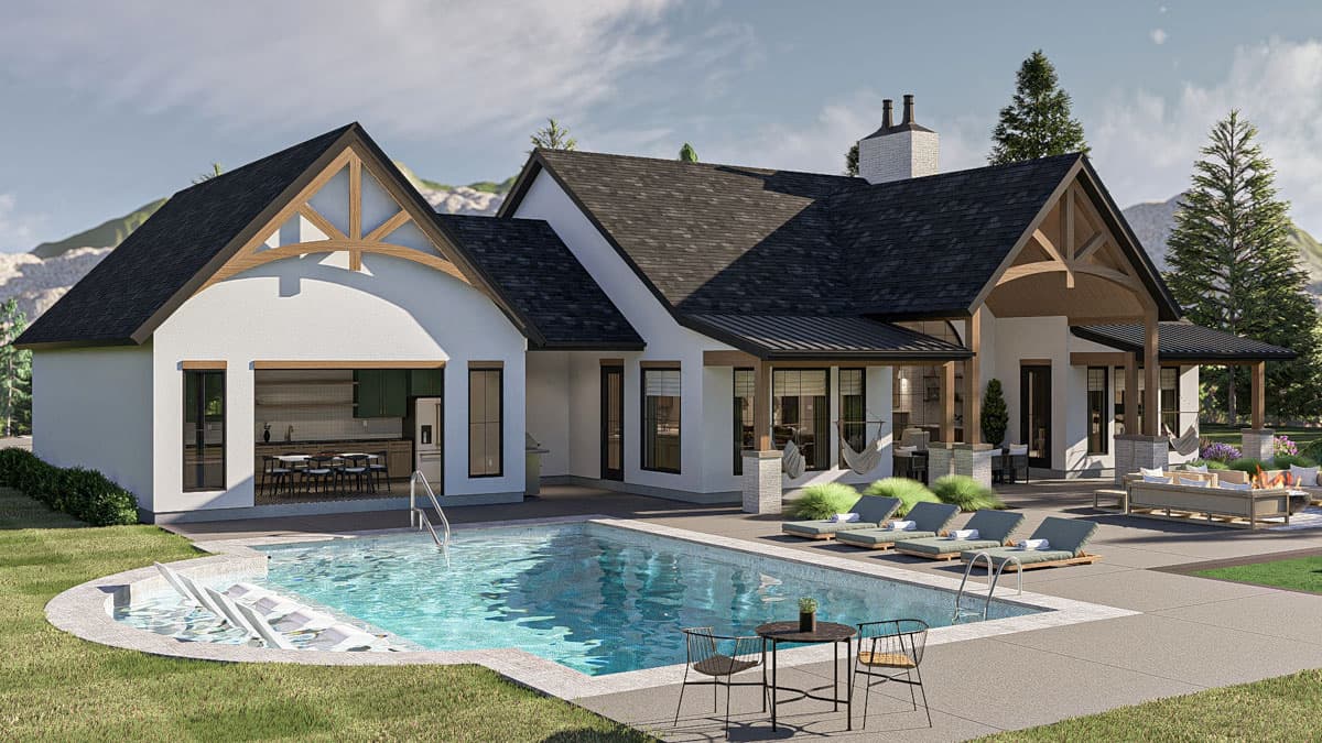 Plan 623477DJ: Single-Story Hill Country House Plan with Clustered Bedrooms - 2323 Sq Ft - Image #9 - Country, Farmhouse, Hill Country