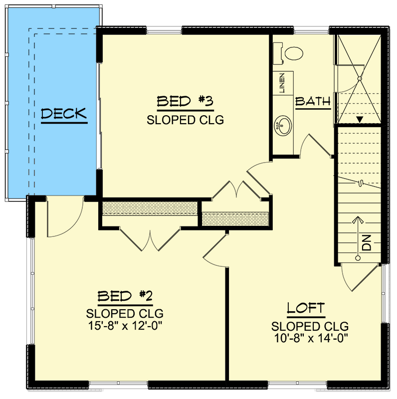 Plan 135327GRA: Contemporary Detached Garage with Second Level Loft - 774 Sq Ft - Floor Plan - 2nd Floor - Contemporary, Traditional