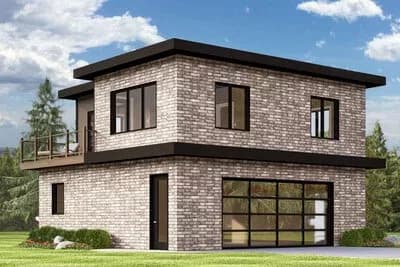 Contemporary Detached Garage with Second Level Loft - 774 Sq Ft