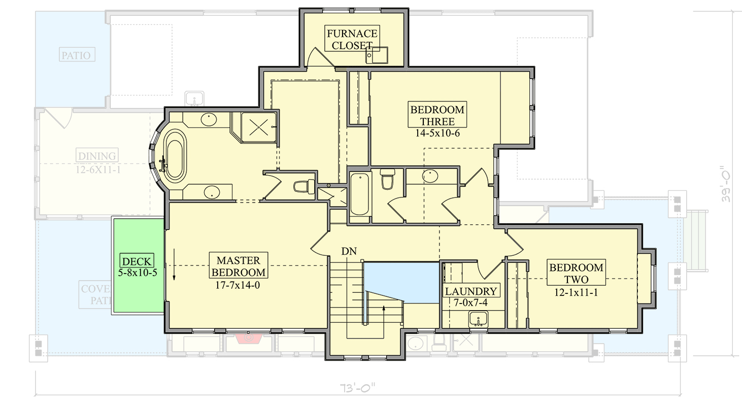 Plan 95263RW: 4-Bed Craftsman House Plan with Second Floor Master Suite - 2460 Sq Ft - Floor Plan - 2nd Floor - Craftsman, New American