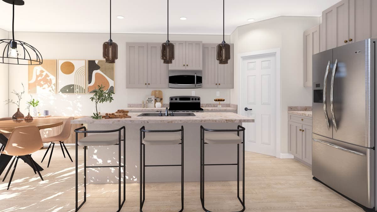 Plan 61591UT: Single-Story Multi-Family House Plan with 1-Bed Units - 1543 Sq Ft Per Unit - Image #5 - Craftsman, Ranch, Traditional