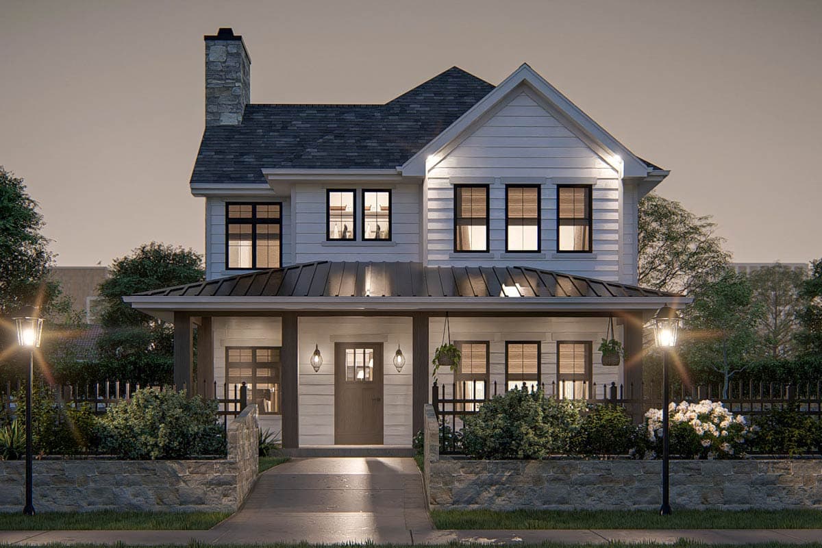 Plan 623480DJ: Two-Story Narrow Modern Farmhouse Plan with Home Office - 2121 Sq Ft - Image #19 - Farmhouse, Modern Farmhouse