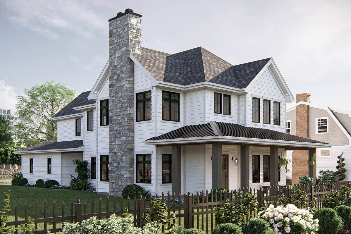 Plan 623480DJ: Two-Story Narrow Modern Farmhouse Plan with Home Office - 2121 Sq Ft - Image #20 - Farmhouse, Modern Farmhouse