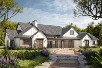 Single-Story New American House Plan with Split-Bedrooms - 2534 Sq Ft