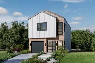 Contemporary 2-Bed House Plan for Narrow Lot - 1555 Sq Ft