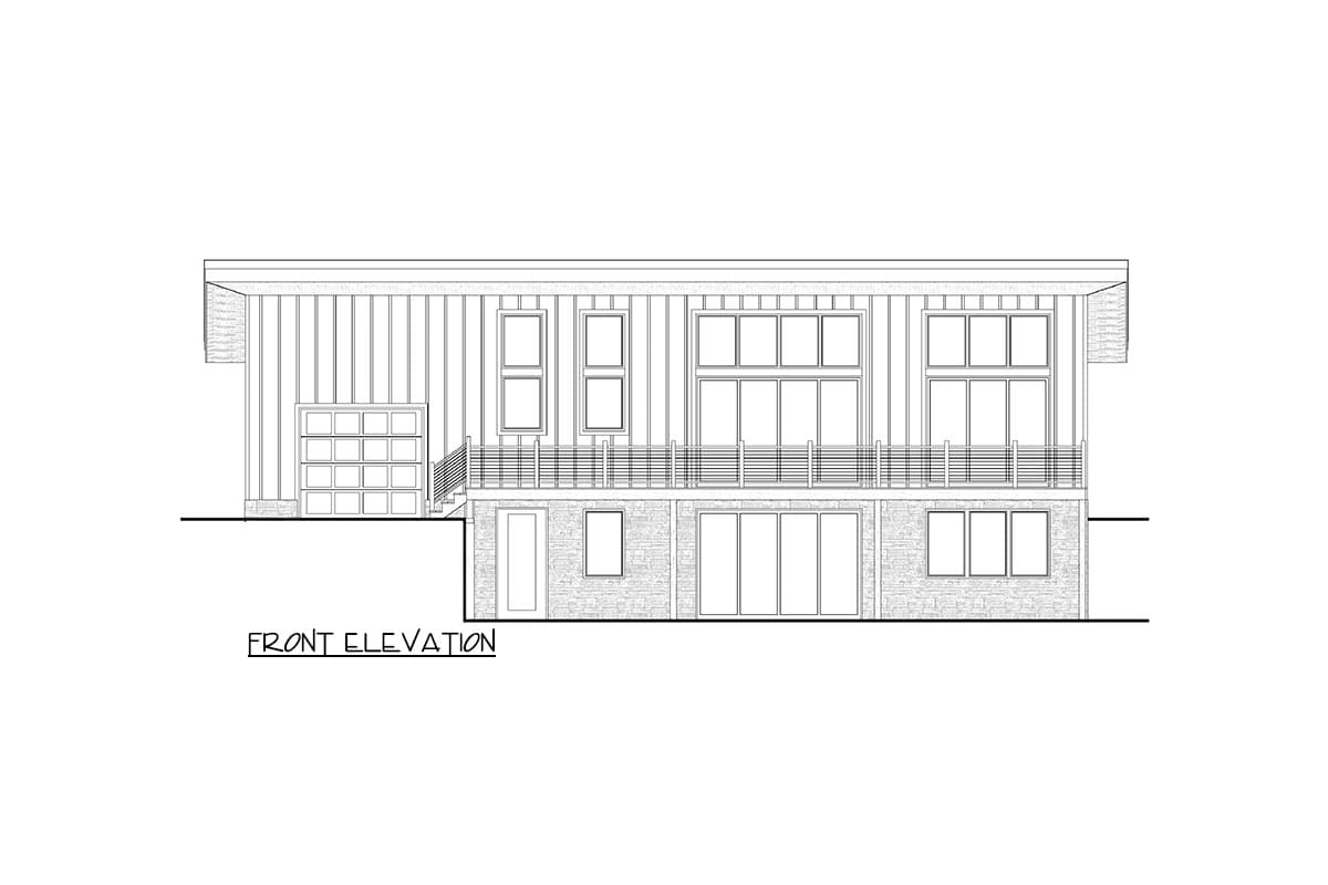 Plan 911053JVD: 3-Bed Mountain Vacation House Plan with Sloping Lot Under 2000 Sq Ft - Image #18 - Mid Century Modern, Modern, Mountain, Vacation