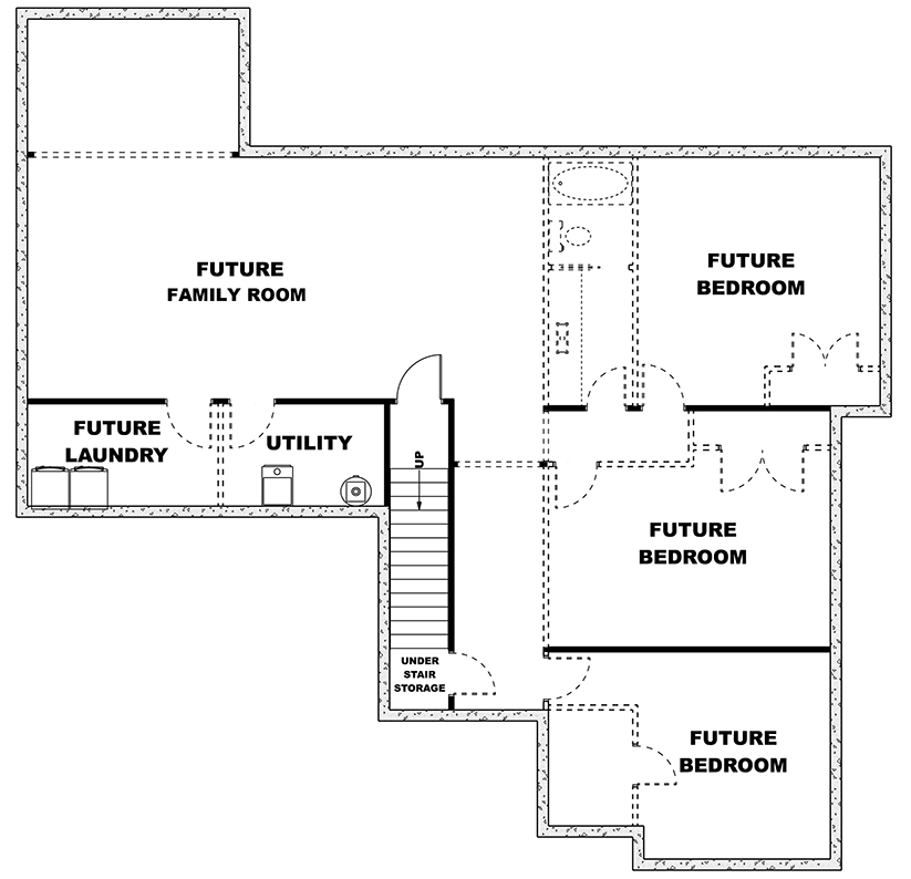Plan 506032BRY: Single-Story Ranch House Plan with Clustered Bedrooms - 1796 Sq Ft - Floor Plan - Unfinished Basement - Ranch, Traditional