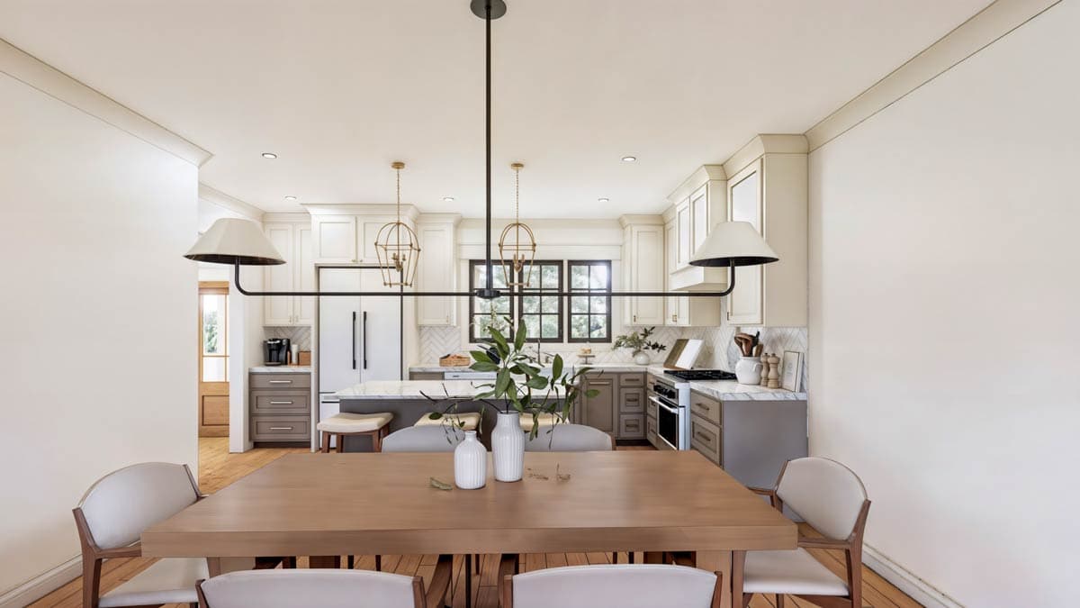 Plan 56553SM: 3-Bed Modern Farmhouse Plan with Vaulted Great Room - 1677 Sq Ft - Image #6 - Barndominium, Country, Craftsman, Modern Farmhouse, Ranch