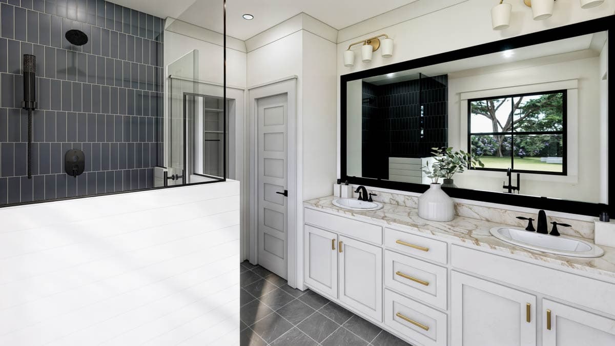 Plan 56553SM: 3-Bed Modern Farmhouse Plan with Vaulted Great Room - 1677 Sq Ft - Image #13 - Barndominium, Country, Craftsman, Modern Farmhouse, Ranch