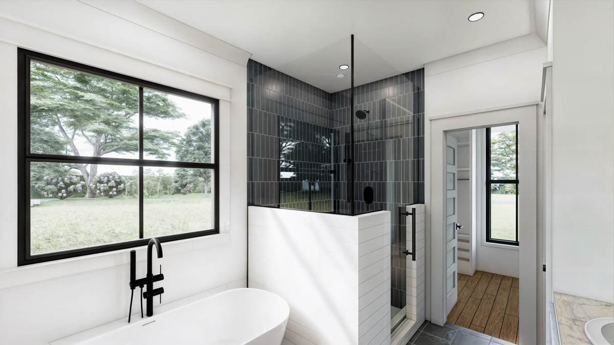 Plan 56553SM: 3-Bed Modern Farmhouse Plan with Vaulted Great Room - 1677 Sq Ft - Image #12 - Barndominium, Country, Craftsman, Modern Farmhouse, Ranch