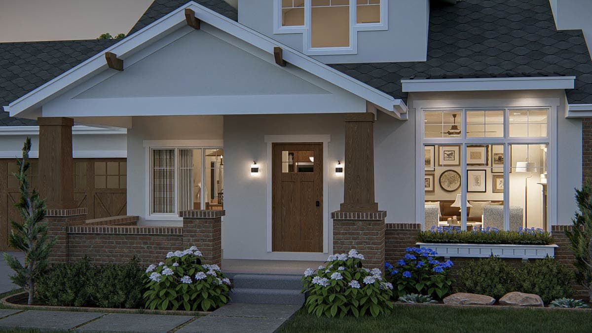 Plan 623482DJ: Two-Story Craftsman Bungalow House Plan with Fireplace - 1839 Sq Ft - Image #15 - Bungalow, Craftsman, Traditional