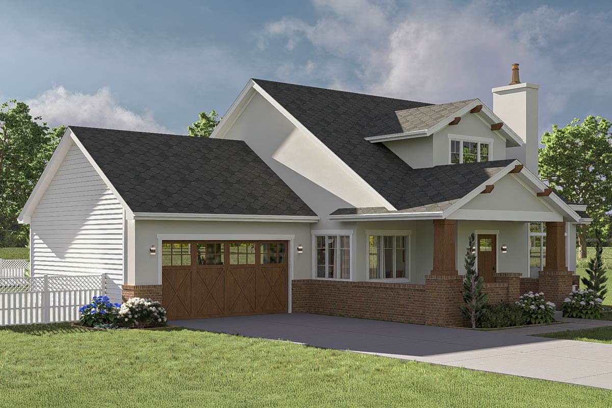 Plan 623482DJ: Two-Story Craftsman Bungalow House Plan with Fireplace - 1839 Sq Ft - Image #16 - Bungalow, Craftsman, Traditional