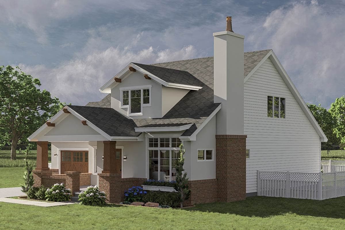 Plan 623482DJ: Two-Story Craftsman Bungalow House Plan with Fireplace - 1839 Sq Ft - Image #19 - Bungalow, Craftsman, Traditional