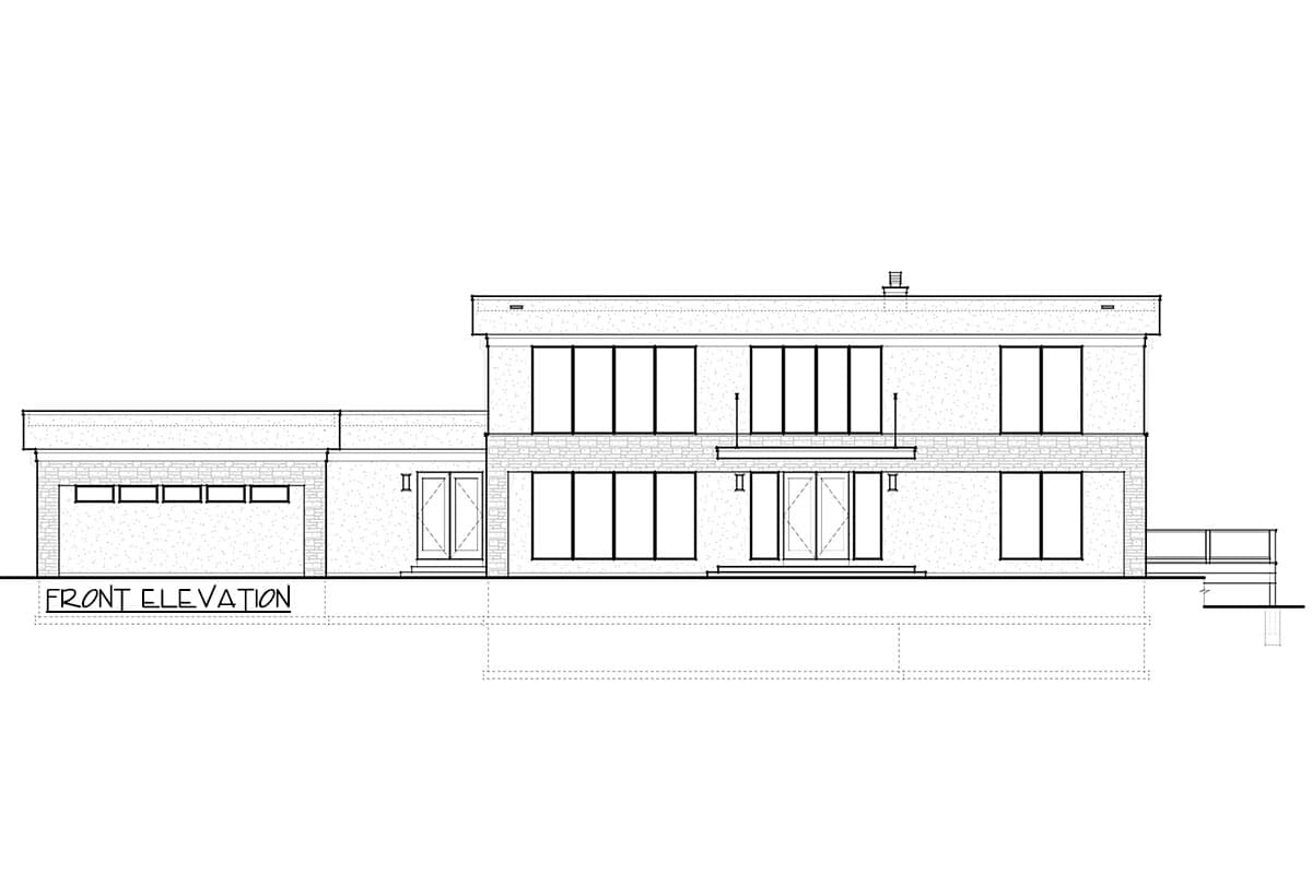 Plan 770031CED: 4-Bed Modern House Plan with Two-Story Great Room - 5268 Sq Ft - Image #7 - Contemporary, Mid Century Modern, Modern