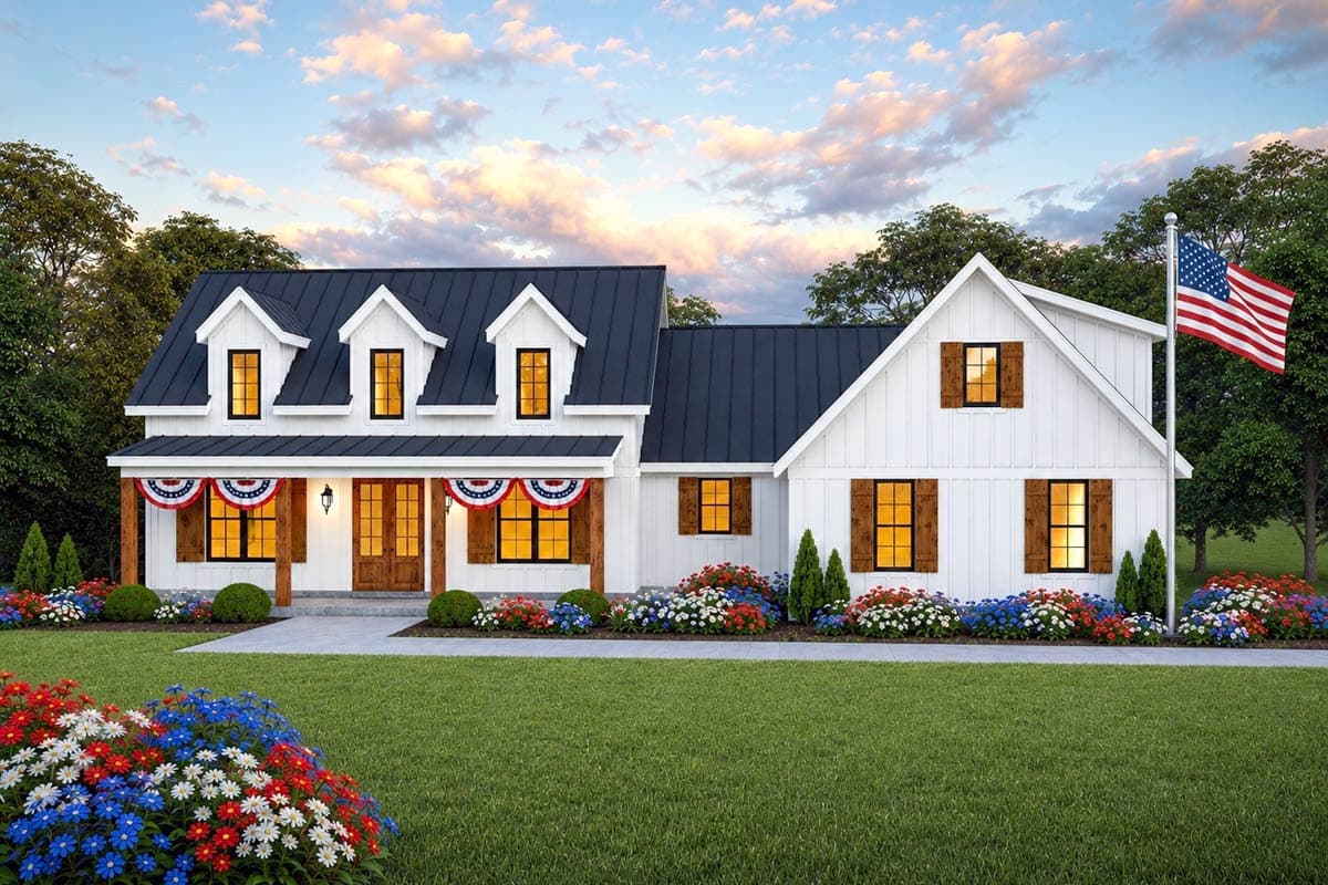 Plan 680523VR: 3-Bed Modern Farmhouse with Optional Second Level - 2398 Sq Ft - Image #1 - Farmhouse, Modern Farmhouse