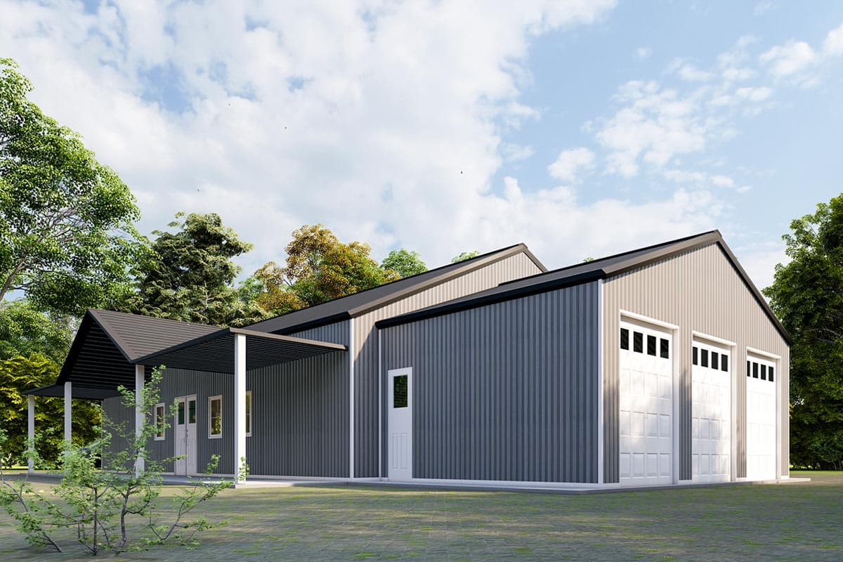 Plan 530103KTE: 4-Bed Barndominium-Style House Plan with 3-Car Garage - 2700 Sq Ft - Image #8 - Barndominium, Country
