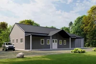 4-Bed Barndominium-Style House Plan with 3-Car Garage - 2700 Sq Ft