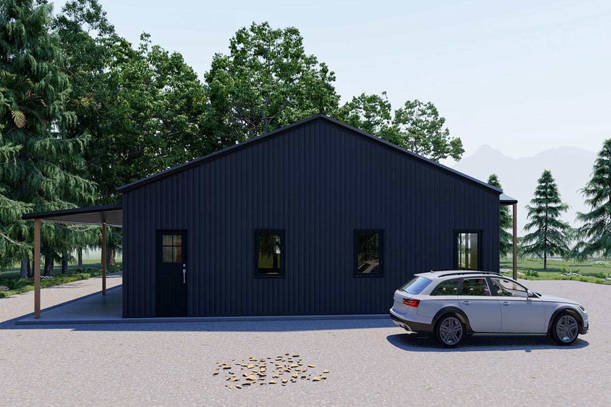 Plan 530105KTE: 3-Bed 2-Bath Simple PEMB Barndominium House Plan  - 2400 Sq Ft - Image #6 - Barndominium, Ranch, Rustic