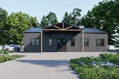 3-Bed 2-Bath Simple PEMB Barndominium House Plan  - 2400 Sq Ft