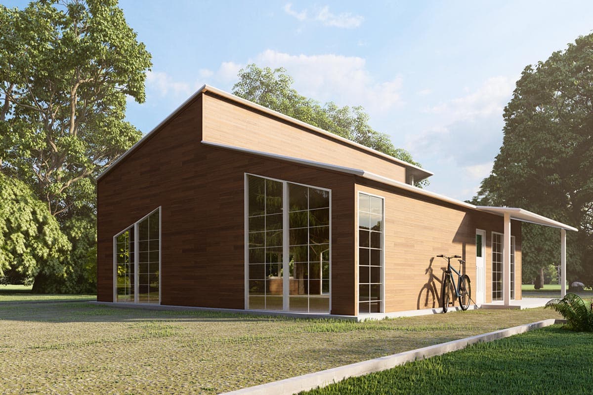 Plan 530106KTE: Modern 2-Bed 2-Bath Cottage House Plan- 1500 Sq Ft - Image #9 - Cottage, Mid Century Modern, Modern