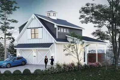 Traditional Detached Garage Plan with Second-Level Living Space - 713 Sq Ft
