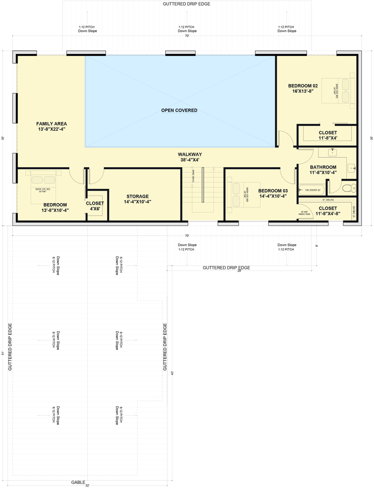 Plan 530113KTE: 4-Bed Traditional Barndominium PEMB House Plan - 4475 Sq Ft  - Floor Plan - 2nd Floor - Barndominium, Country, Traditional