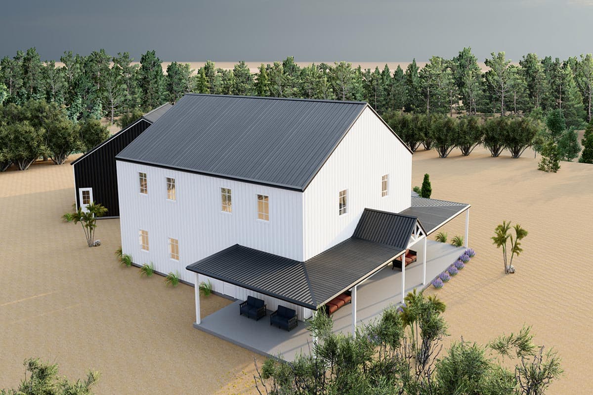 Plan 530114KTE: Two-Story Rustic Barndominium House Plan with 2-Car Angled Garage - 3672 Sq Ft - Image #5 - Barndominium, Country, Rustic