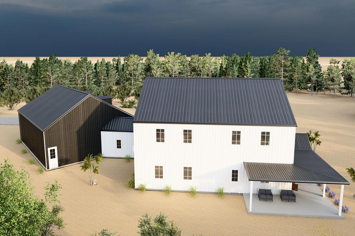 Plan 530114KTE: Two-Story Rustic Barndominium House Plan with 2-Car Angled Garage - 3672 Sq Ft - Image #7 - Barndominium, Country, Rustic