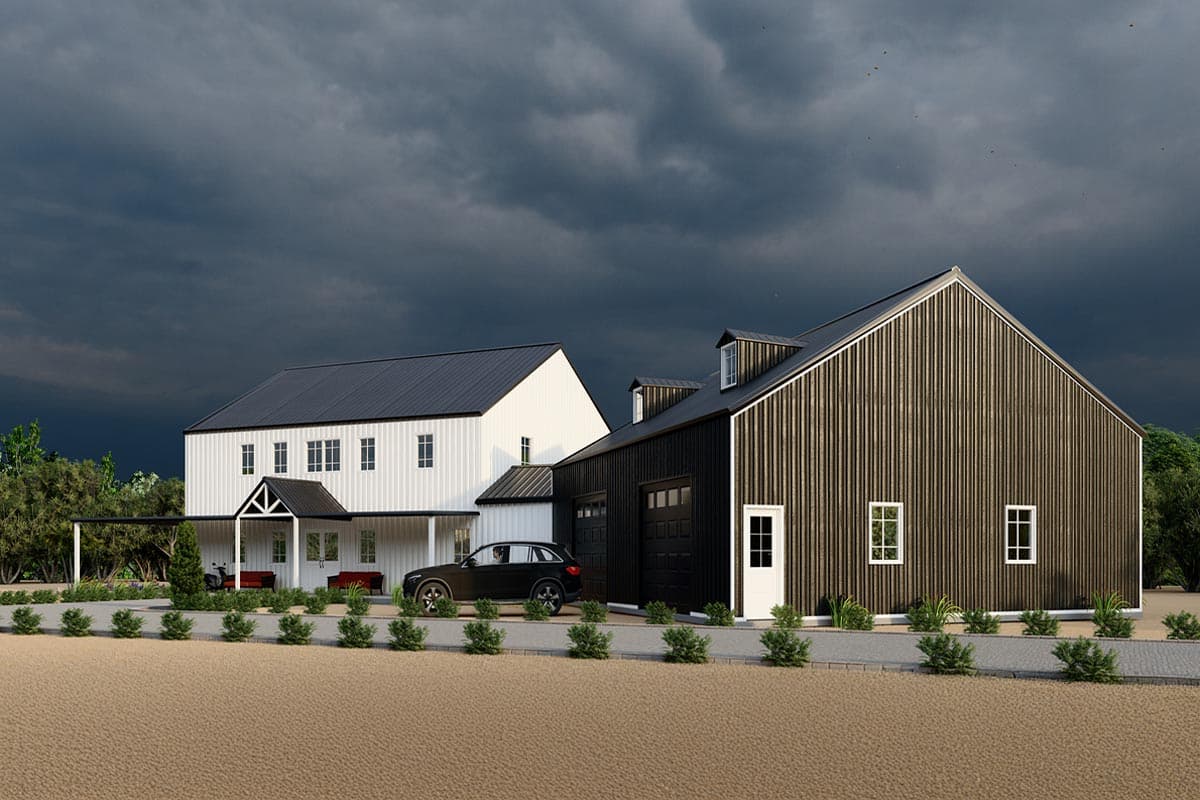 Plan 530114KTE: Two-Story Rustic Barndominium House Plan with 2-Car Angled Garage - 3672 Sq Ft - Image #10 - Barndominium, Country, Rustic