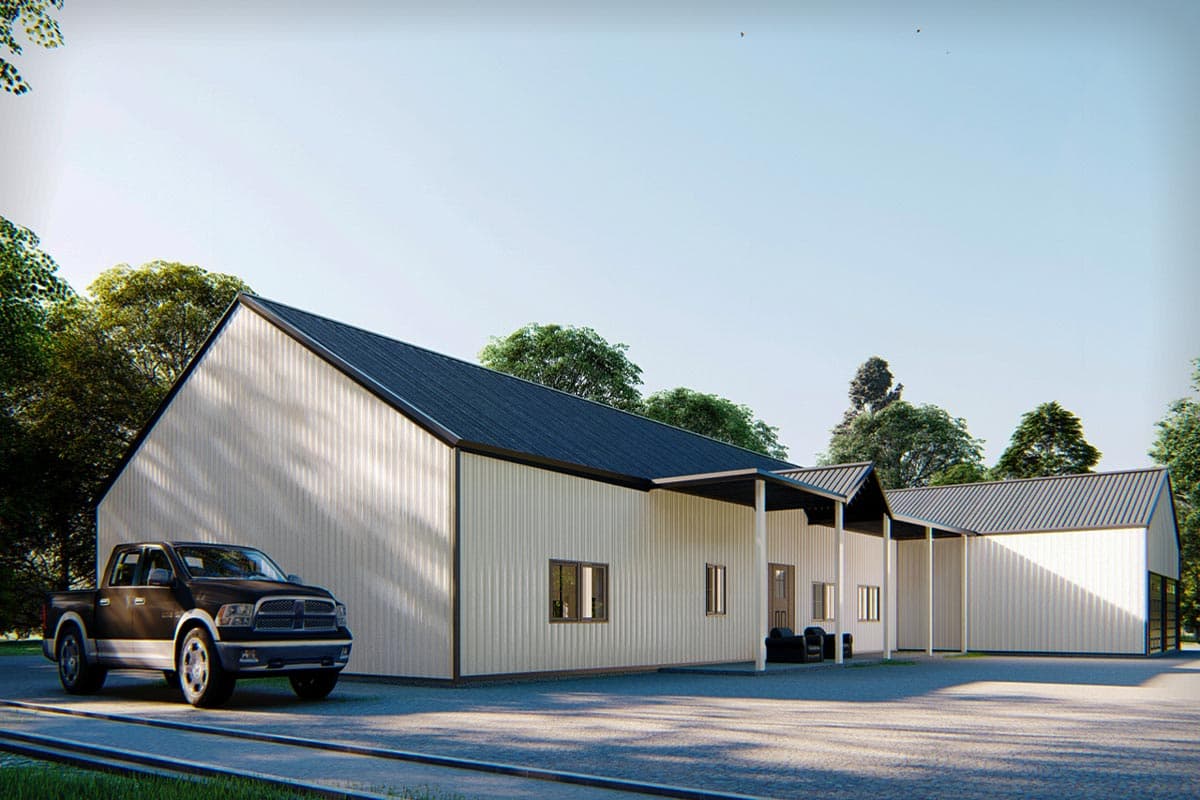 Plan 530117KTE: 4-Bed Barndominium House Plan with Home Office - 4300 Sq Ft - Image #5 - Barndominium