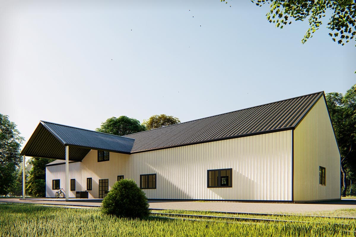 Plan 530117KTE: 4-Bed Barndominium House Plan with Home Office - 4300 Sq Ft - Image #6 - Barndominium