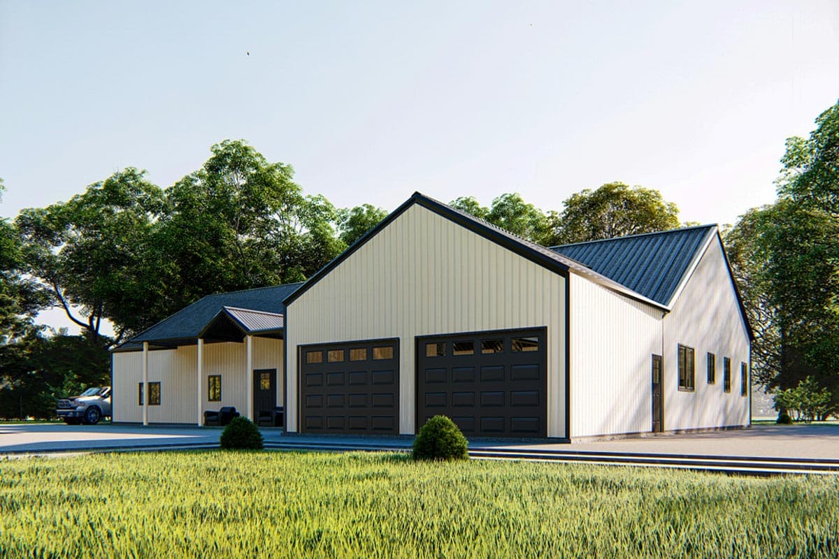 Plan 530117KTE: 4-Bed Barndominium House Plan with Home Office - 4300 Sq Ft - Image #10 - Barndominium