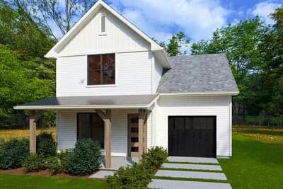 2-Bed Traditional House Plan with 1-Car Garage - 1111 Sq Ft