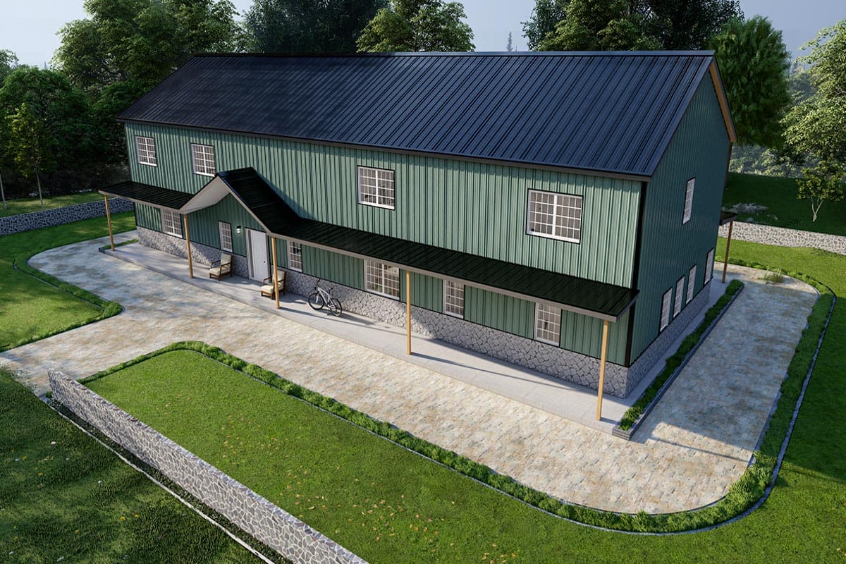 Plan 530118KTE: 6-Bed Barndominium House Plan with Two-Story Master Suite - 4360 Sq Ft - Image #8 - Barndominium, Country