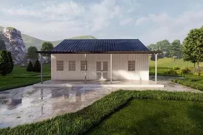1-Bed Barndominium-Style House Plan Under 1200 Sq Ft