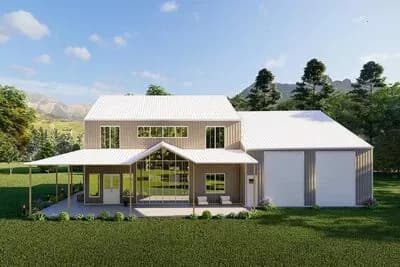 5-Bed Modern Farmhouse Barndomiunium PEMB with Home Office - 3720 Sq Ft 