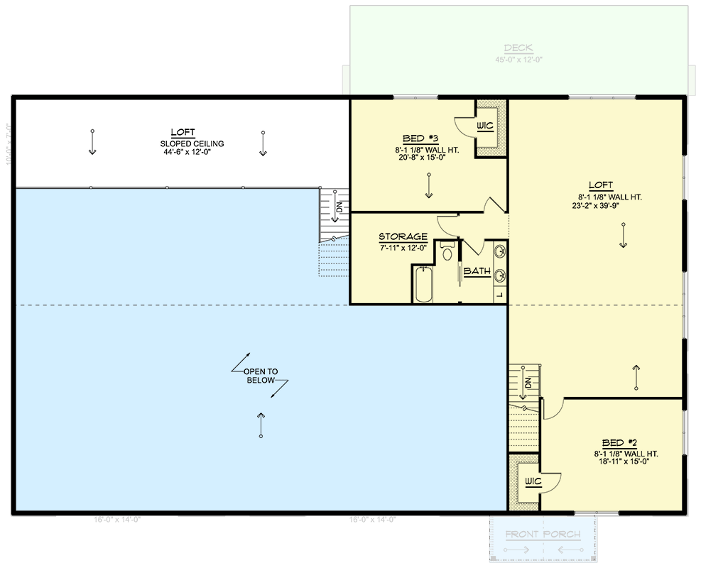 Plan 135328GRA: 3-Bed Barndominium with Oversized Garage and Workshop - 3816 Sq Ft - Floor Plan - 2nd Floor - Barndominium
