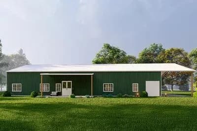 Single-Story Country Barndominium House Plan with Game Room - 3200 Sq Ft