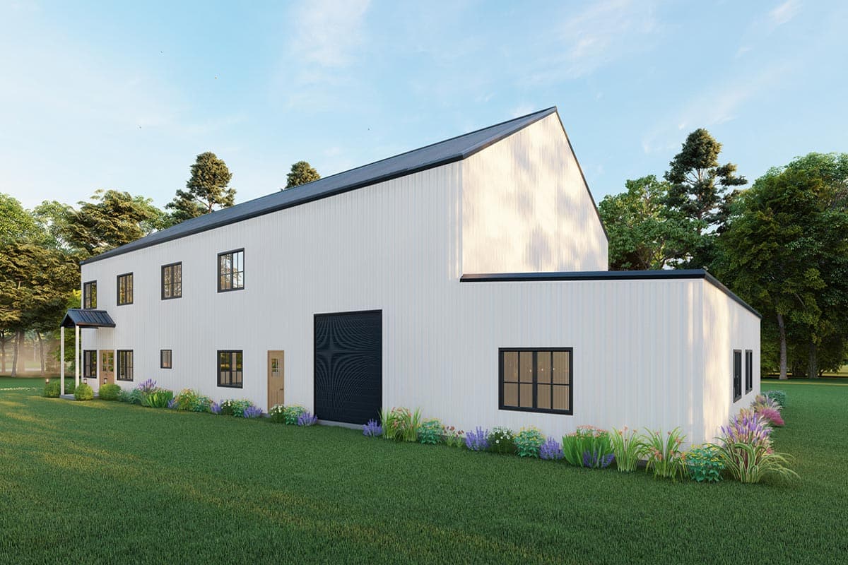 Plan 530127KTE: 4-Bed Post-Frame Barndominium House Plan with Attached 2-Bed Apartment - 4644 Sq Ft - Image #9 - Barndominium
