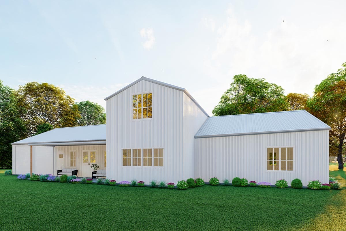 Plan 530129KTE: 3-Bed Barn-style Ranch House Plan with Oversized Garage ...