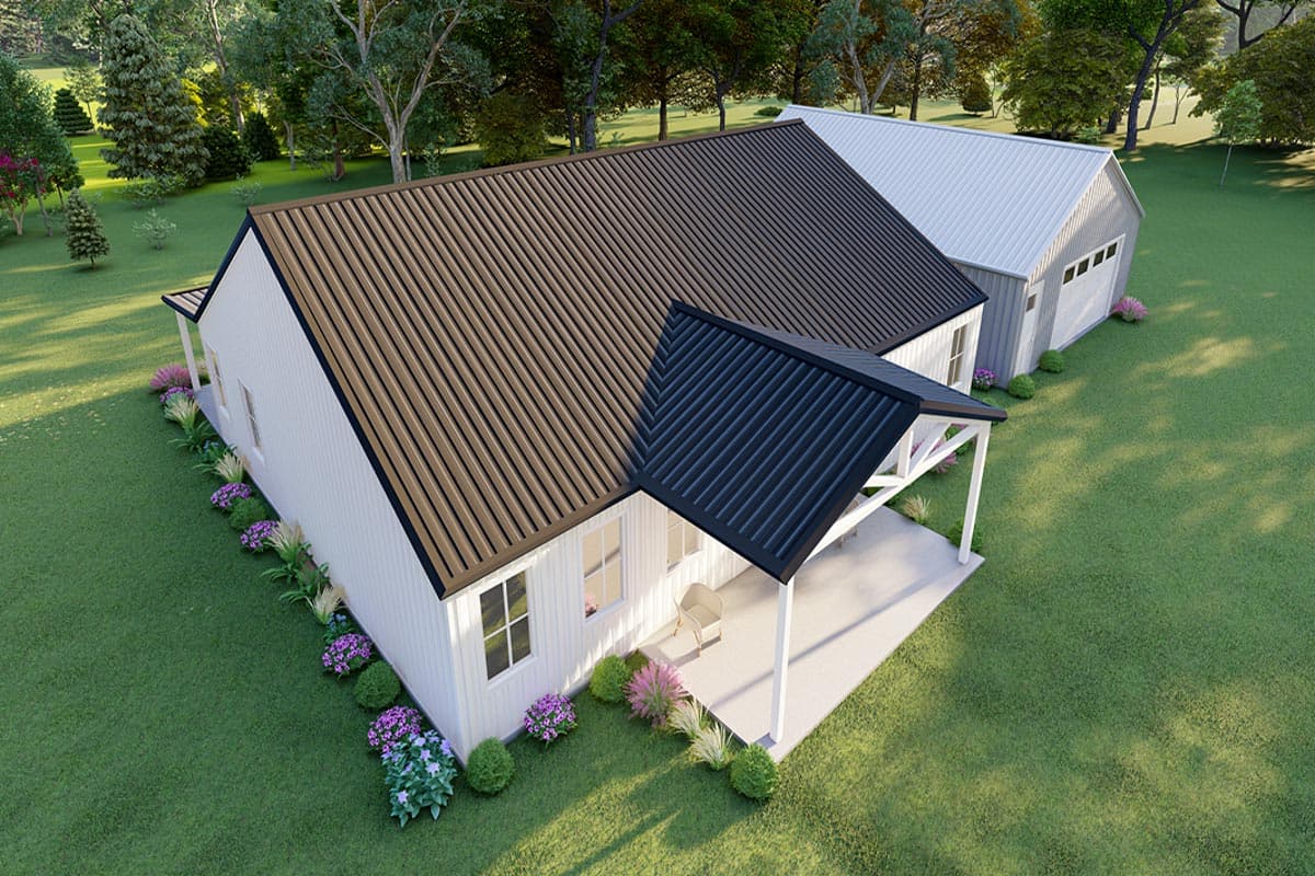 Plan 530130KTE: 3 Bed 2 Bath Traditional Barndominium House Plan Under 2000 Sq Ft - Image #8 - Barndominium, Country, Traditional