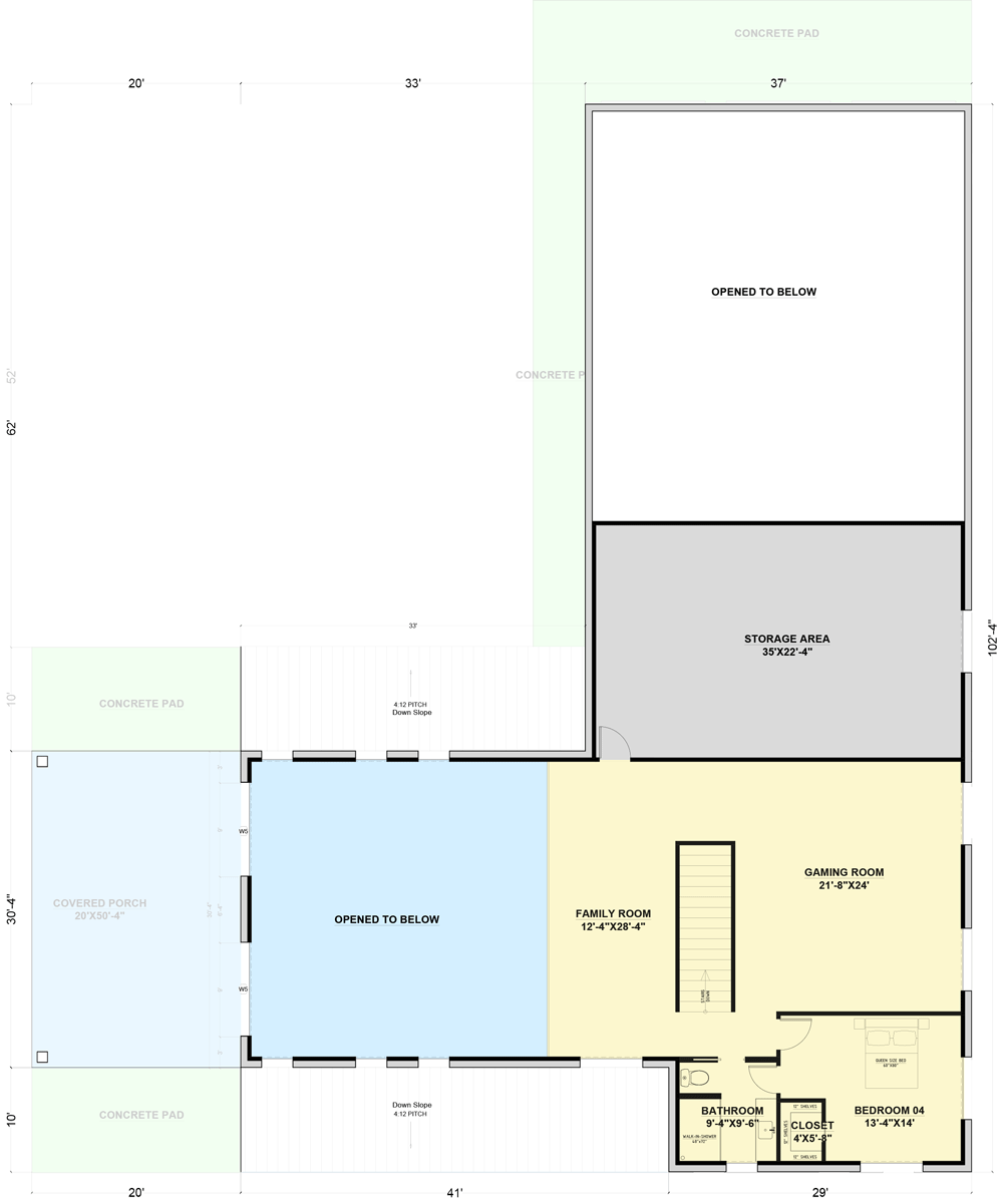 Plan 530131KTE: 4-Bed Barndominium House Plan with Two-Story Great Room - 4747 Sq Ft - Floor Plan - 2nd Floor - Barndominium, Country