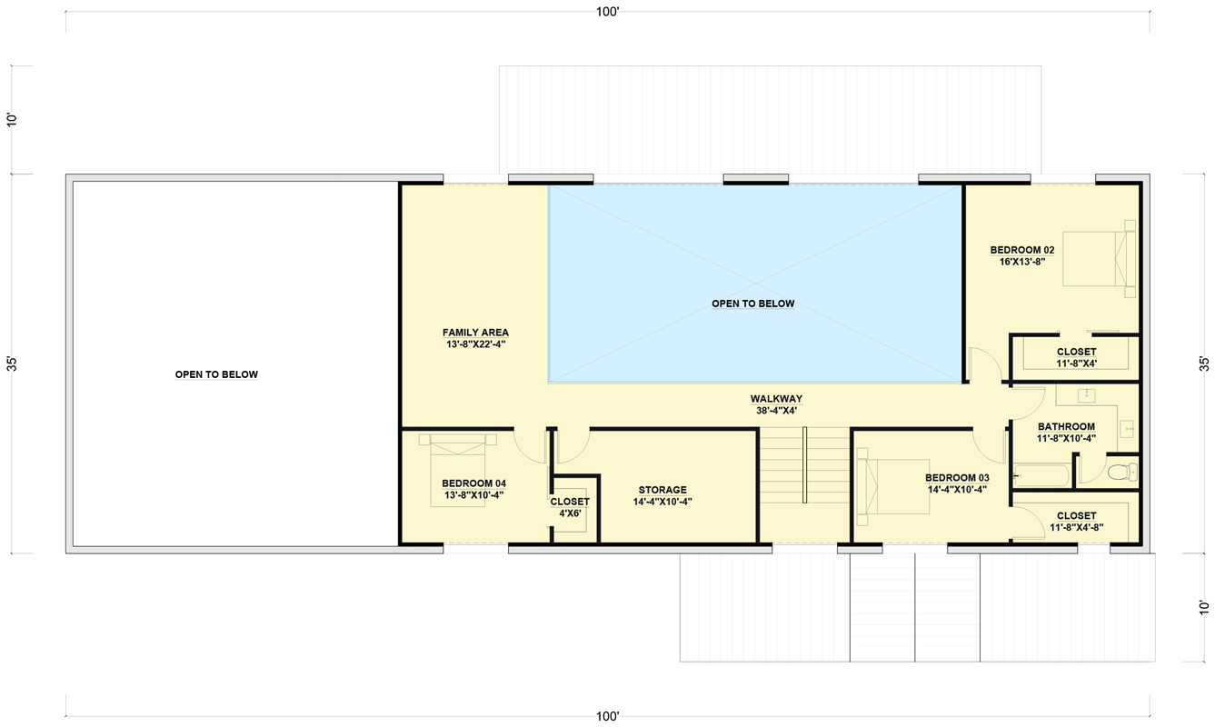 Plan 530132KTE: 4-Bedroom Barndominium House Plan with Two-Story Great Room - 4097 Sq Ft - Floor Plan - 2nd Floor - Barndominium, Country
