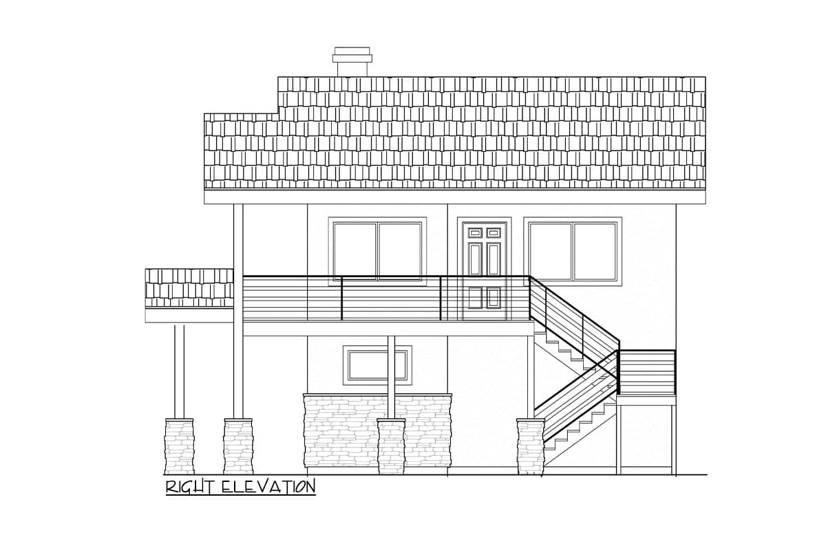 Plan 520032RKY: 2-Bed Modern Carriage House with Workshop - 1006 Sq Ft - Image #5 - Carriage, Modern, Mountain, Rustic