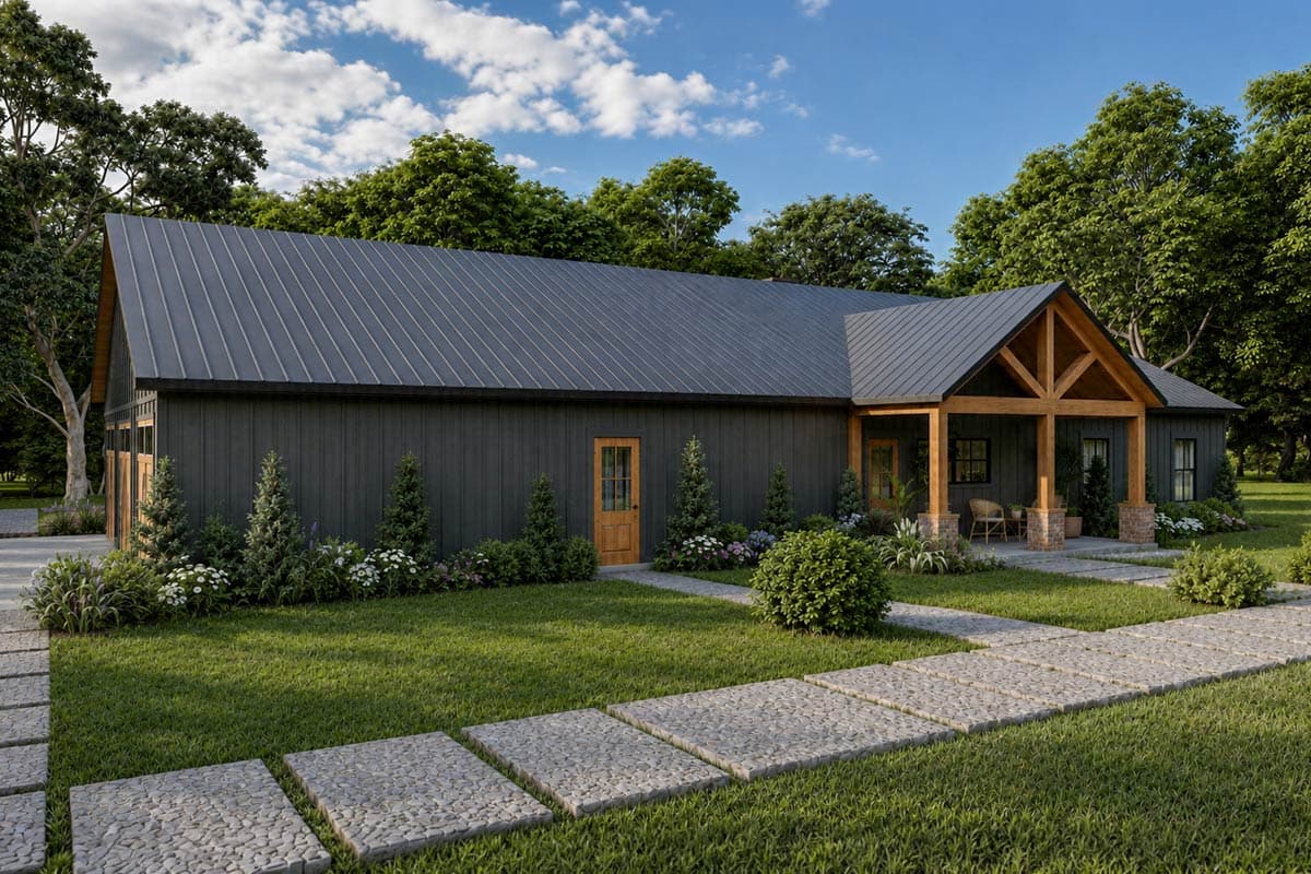 Plan 810034RBT: 4 or 5-Bed Barndominium House Plan with Flex Room - 2240 Sq Ft - Image #4 - Barndominium, Country