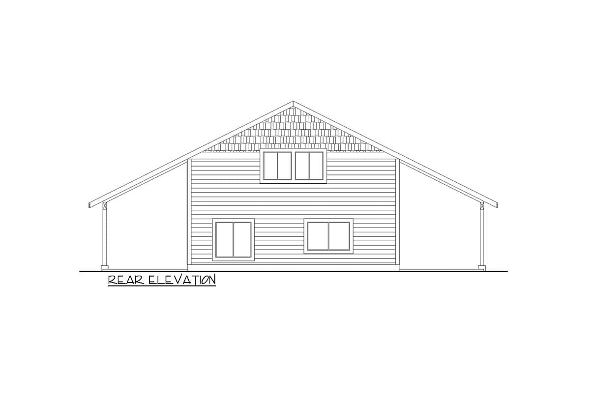 Plan 350124GH: 1-Bedroom Mountain House Plan with Oversized Workshop - 772 Sq Ft - Image #5 - Mountain