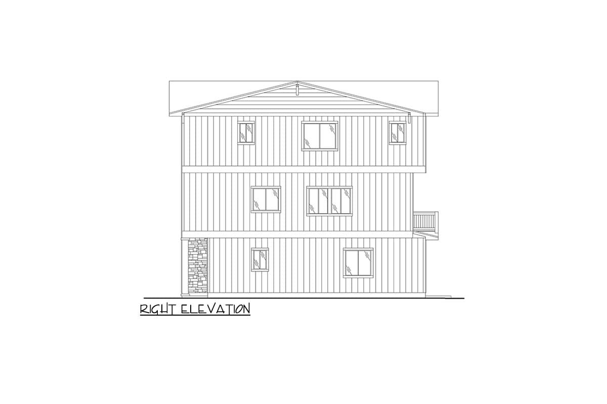 Plan 350126GH: Three-Story Multi-Plex House Plan with All Bedrooms Upstairs - 5586 Sq Ft - Image #5 - New American