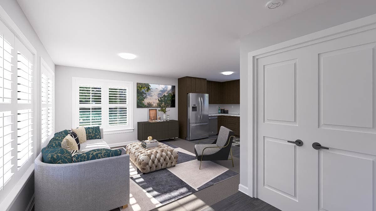 Plan 61597UT: 2-Bed ADU House Plan Under 900 Sq Ft - Image #6 - Traditional